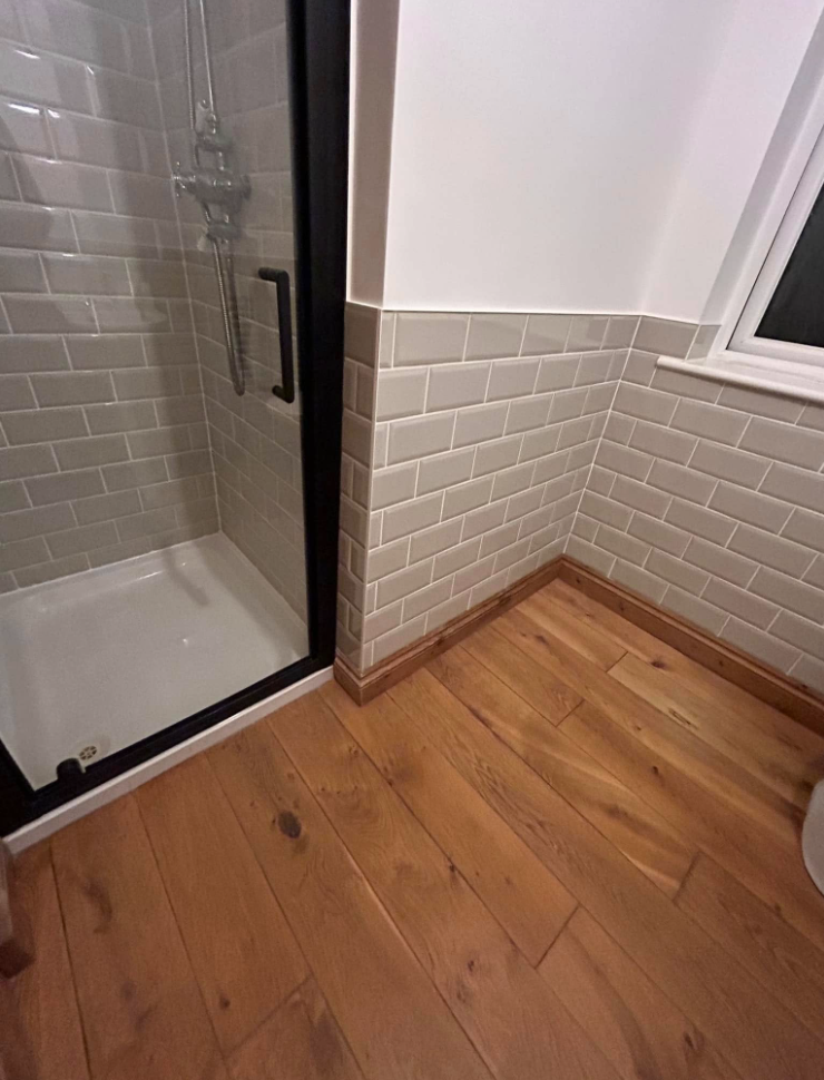 Subway-tiled shower room & WC refit After