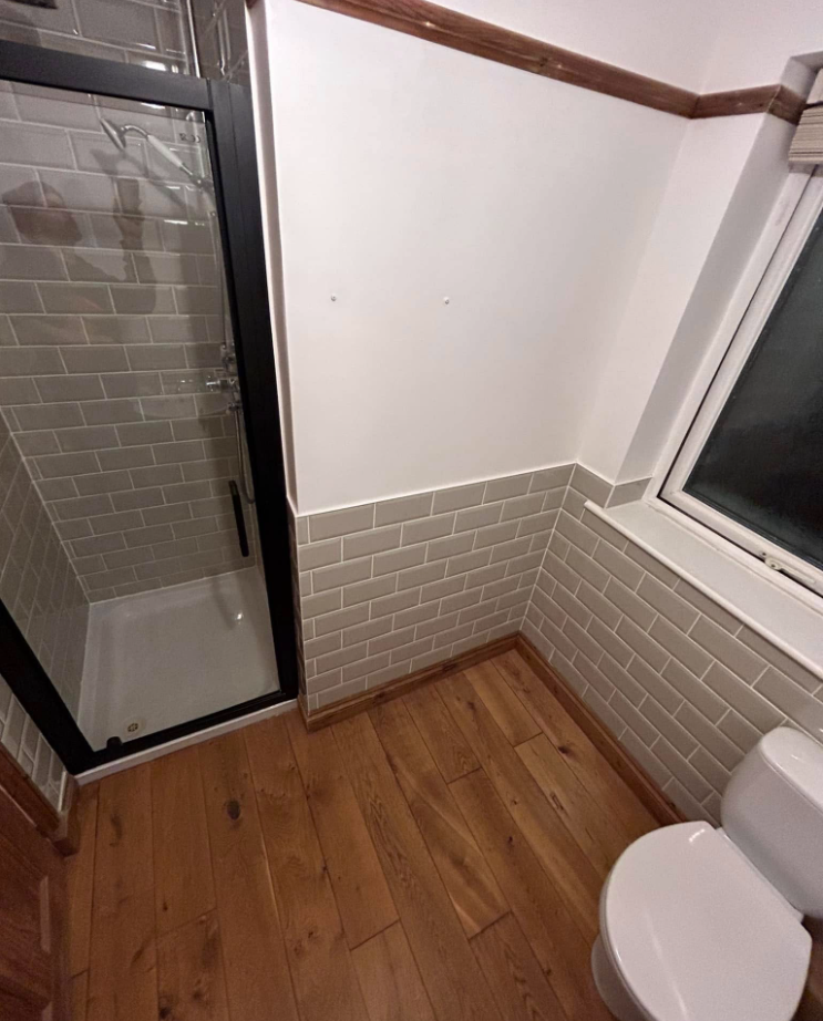 Subway-tiled shower room & WC refit After