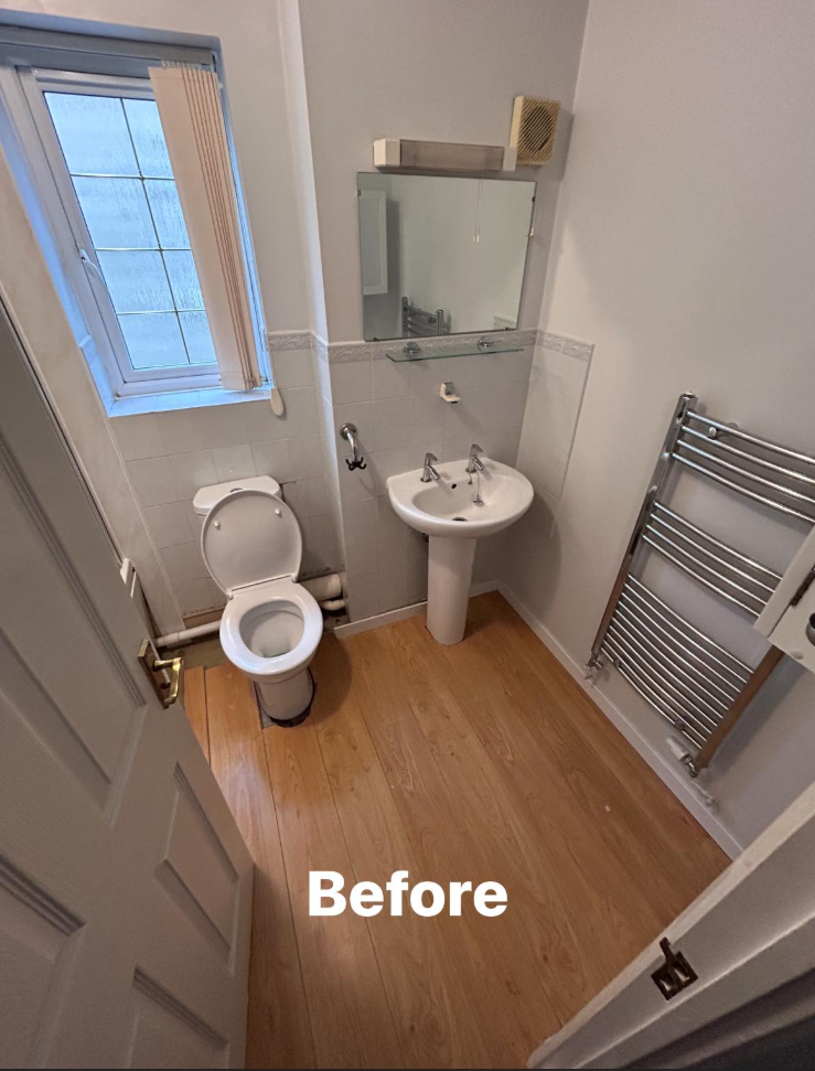 Coral cloakroom makeover Before