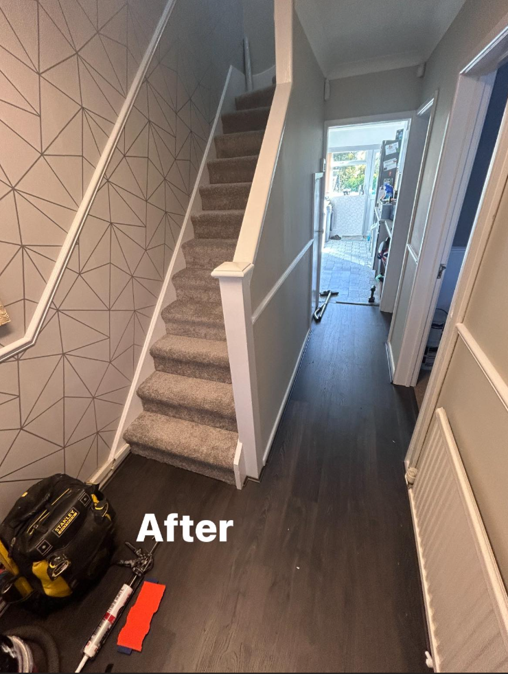Hallway wallpaper & flooring refresh After