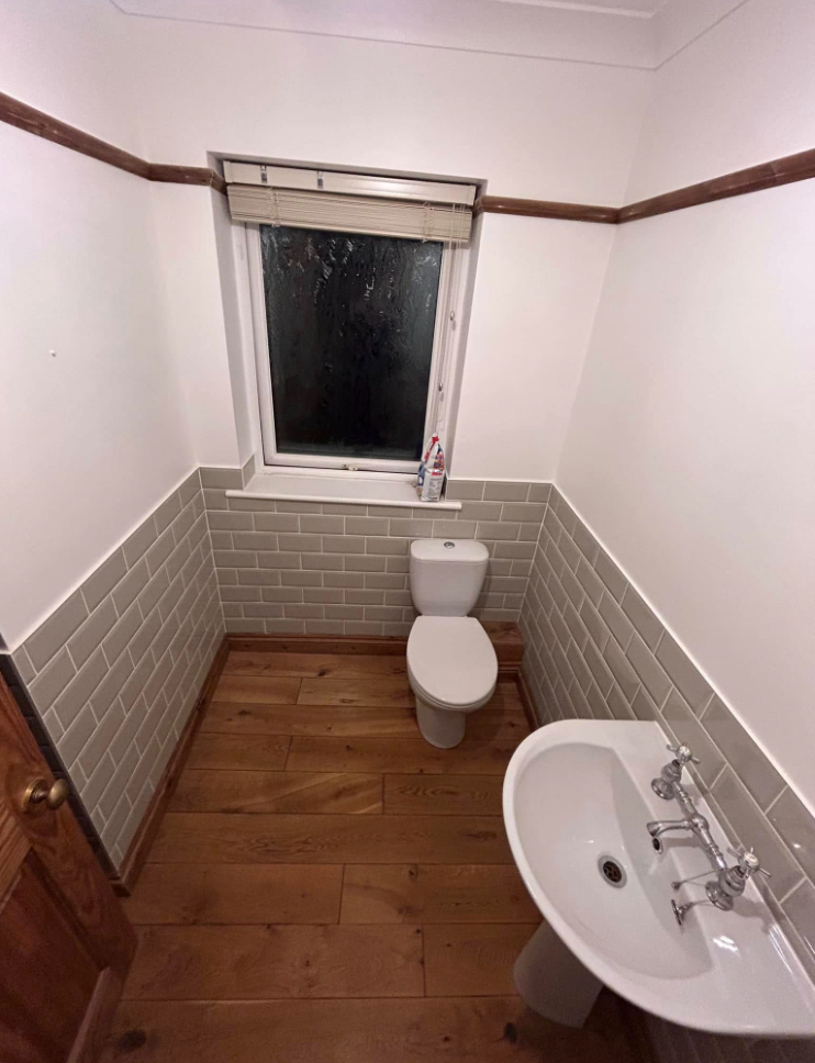 Subway-tiled shower room & WC refit After